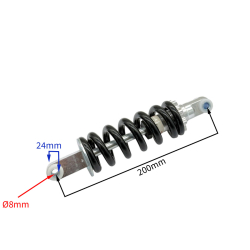 Zadný tlmič 20cm pre minicross 49cc 200mm
