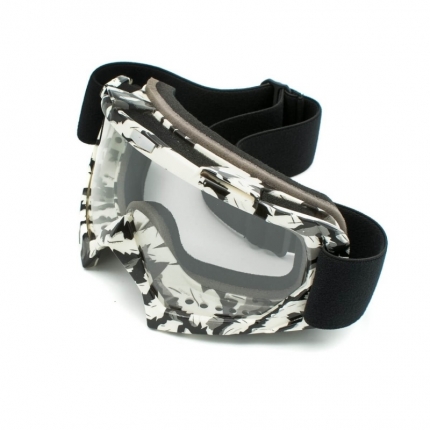 Moto okuliare cross/enduro čierno biele